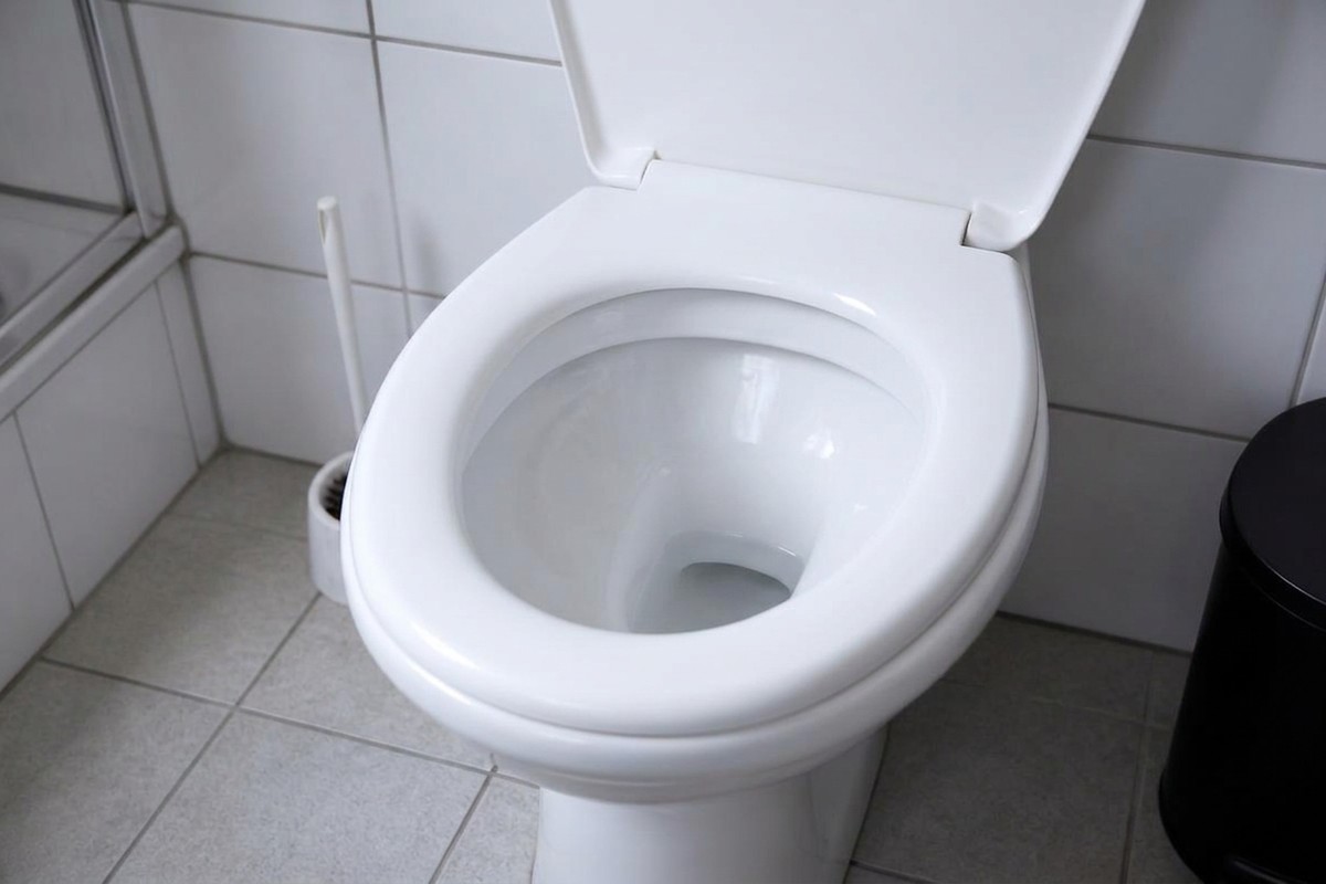 Freies und sauberes WC nach der Beseitigung der Verstopfung