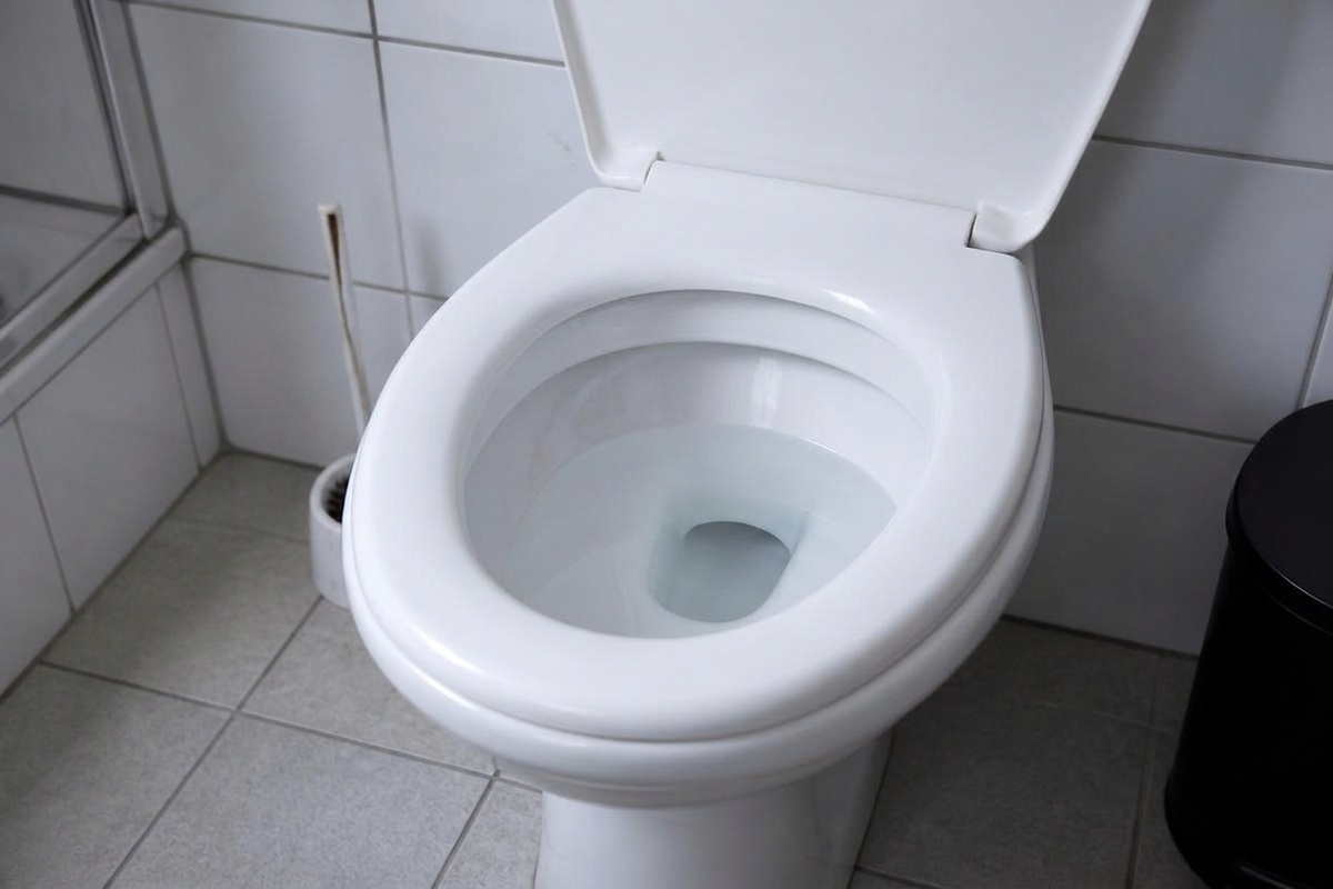 Freies und sauberes WC nach der Beseitigung der Verstopfung